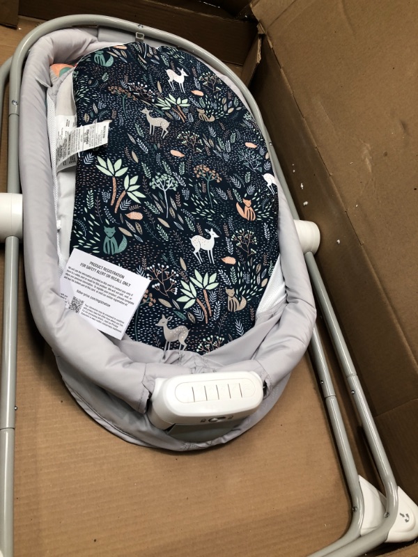 Photo 2 of Fisher-Price Soothing View Vibe Bassinet – Moonlight Forest, Folding Portable Baby Cradle with Calming Vibrations and Music [Amazon Exclusive]
