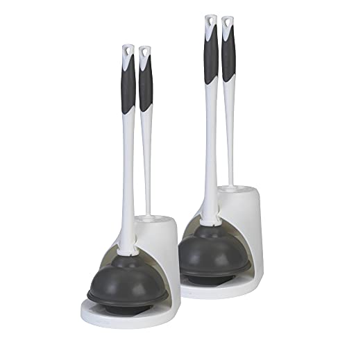 Photo 1 of Barcode for Clorox Toilet Plunger and Bowl Brush Combo Set with Caddy, 6.75" x 7" x 19.5", White/Gray, 2 pack
