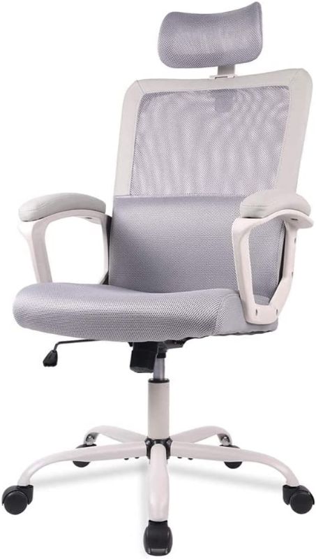 Photo 1 of Desk Chair, Ergonomic Mesh Office Chair High Back Computer Chair with Adjustable Headrest,Lumbar Support, Tilt Function,Swivel Rolling, Soft PU Armrest Task Chair Home Office Desk Chairs
