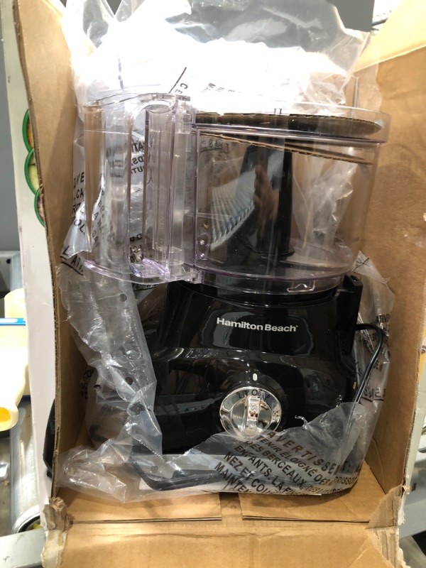 Photo 1 of Hamilton Beach Food Processor & Vegetable Chopper for Slicing, Shredding, Mincing, and Puree, 8 Cup, Black
