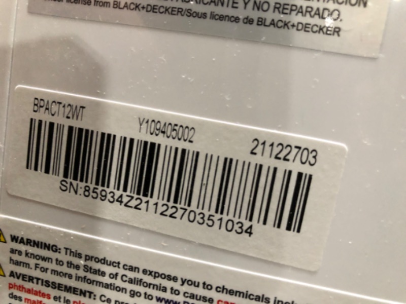 Photo 1 of TESTED BLOWS COLD AC*
BLACK+DECKER BPACT12WT Large Spaces Air Conditioner Portable, 12,000 BTU, White
