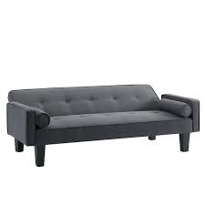 Photo 1 of 72 in. Square Arm Linen Straight Sofa in Gray
