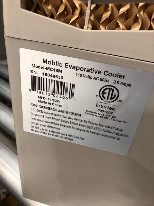 Photo 1 of HESSAIRE MC18M Portable Evaporative Cooler – Color May Vary, 1300 CFM, Cools 500 Square Feet , White