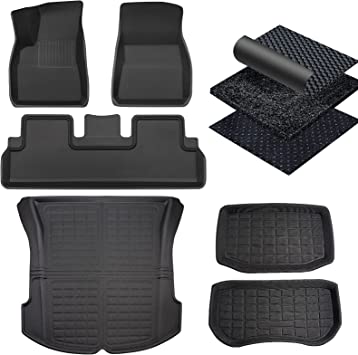 Photo 1 of TAPTES 2022 2021 Full Set Floor Mats Front Trunk Mats for Tesla Model 3 2021 2022, Premium All Weather Anti-Slip Waterproof Floor Liners Cargo Rear Trunk Mat Interior Accessories (Set of 6 Mats)
