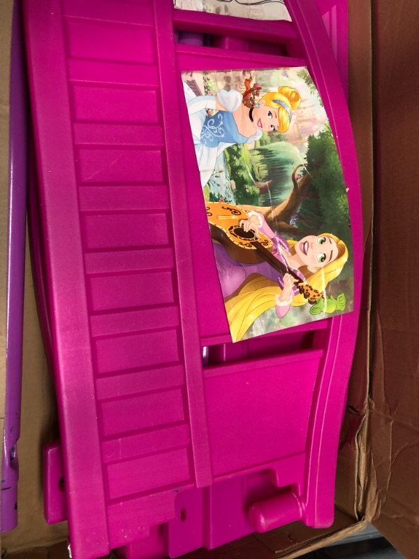 Photo 6 of Delta Children Disney Princess Plastic Toddler Canopy Bed, Pink