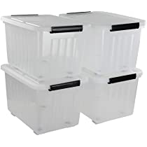 Photo 1 of 5-Pack Clear Plastic Large Storage Box, Latch Storage Bin 