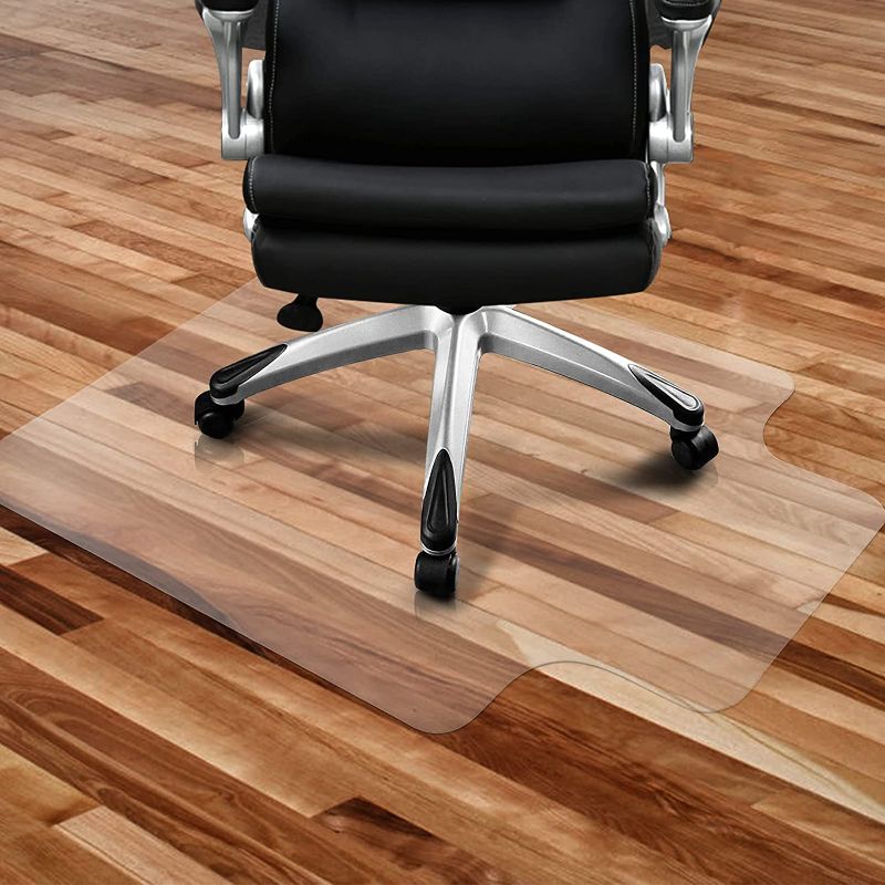 Photo 1 of Office Chair Mat for Hardwood Floor & Tile Floor with Lip, 47"x36" Anti-Slip Floor Protector for Home Office, Under Desk Computer Gaming Small...
