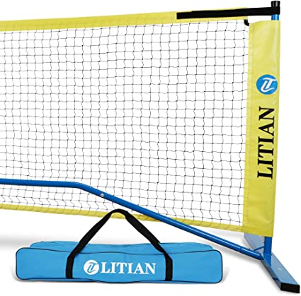 Photo 1 of LITIAN Pickleball nets Portable Regulation Size 22FT- Designed for All Weather Conditions with Steady Metal Frame and Strong PE Net, Regulation Size Net with Carrying Bag
