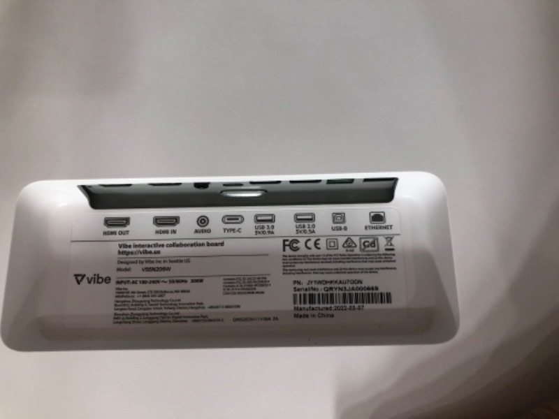 Photo 1 of TOUCH SCREEN IS NOT FUNCTIONAL BUT POWERS ON 
 Vibe S1 55'' 4K UHD Smart Digital Whiteboard, Interactive Touch Screen Computer/Giant Chromium OS Tablet for Classroom and Business, Robust App Ecosystem for Hybrid Collaboration (Board Only)
