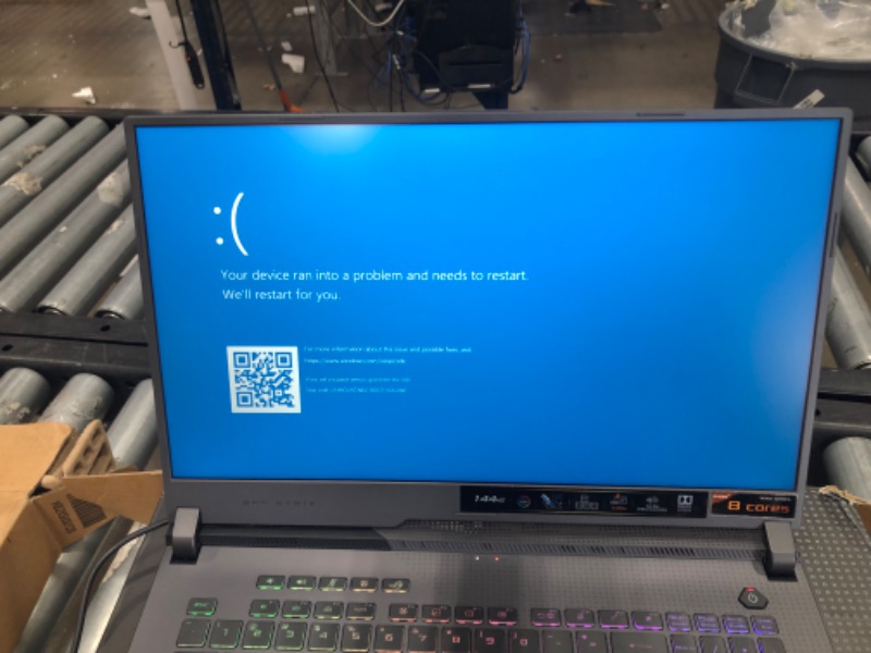 Photo 4 of NEEDS PROFESSIONAL WORK GETTING ERROR MESSAGE 
ASUS ROG Strix G17 (2021) Gaming Laptop, 17.3” 144Hz IPS Type FHD, NVIDIA GeForce RTX 3050 Ti, AMD Ryzen 7 5800H, 16GB DDR4, 512GB PCIe NVMe SSD, RGB Keyboard, Windows 10, G713QE-RB74
