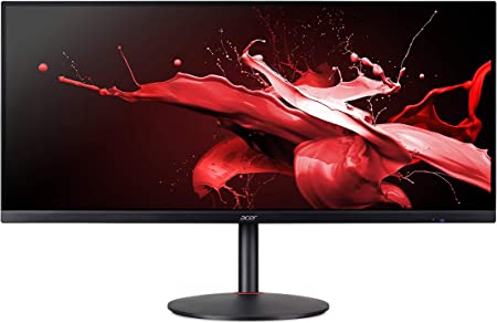 Photo 1 of Acer Nitro XV340CK Pbmiipphzx 34" QHD (3440 x 1440) IPS Gaming Monitor with AMD Radeon FREESYNC, 144Hz, 1ms VRB, HDR10 Technology, (2 x Display Ports, 2 x HDMI 2.0 & 2 x USB 3.0 Ports), Black
