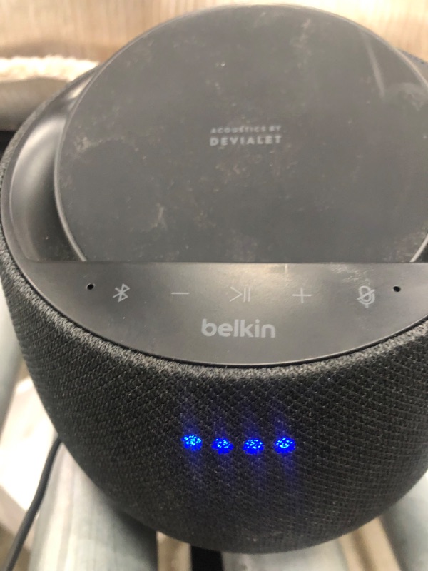 Photo 2 of Belkin SoundForm Elite Hi-Fi Smart Speaker + Wireless Charger (Alexa Voice-Controlled Bluetooth Speaker) Sound Technology by Devialet (Black)
