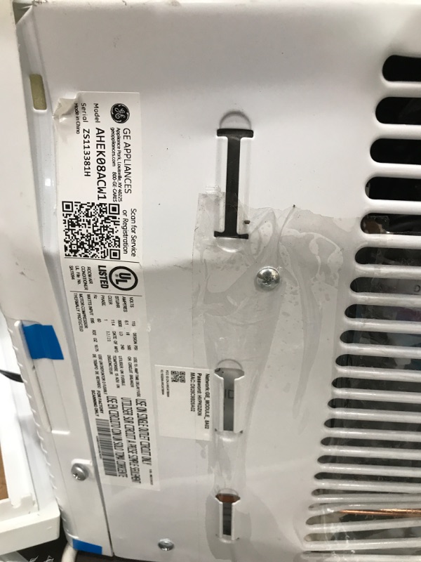 Photo 3 of **Parts Only Non Functional***HEAVY DAMAGE**TURNS ON THEN SHUTS OFF** GE Window Air Conditioner 8000 BTU, Wi-Fi Enabled, Energy-Efficient Cooling for Medium Rooms, 8K BTU Window AC Unit with Easy Install Kit, Control Using Remote or Smartphone App
