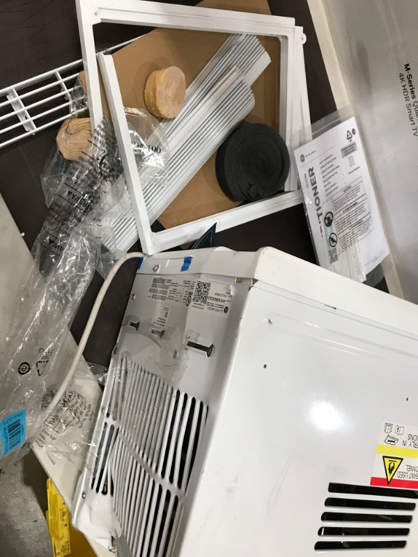 Photo 2 of **Parts Only Non Functional***HEAVY DAMAGE**TURNS ON THEN SHUTS OFF** GE Window Air Conditioner 8000 BTU, Wi-Fi Enabled, Energy-Efficient Cooling for Medium Rooms, 8K BTU Window AC Unit with Easy Install Kit, Control Using Remote or Smartphone App
