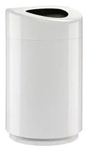 Photo 1 of **DAMAGED** Safco Products Open Top Trash Receptacle with Liner 9920WH, White, 30 Gallon Capacity, Hands-Free Disposal, Modern Styling, white