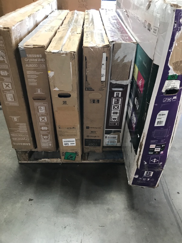 Photo 1 of MIXED PALLET OF 6 DAMAGED TVS AND MONITORS***NO REUNDS**MIXED SIZES NON FUNCTIONAL