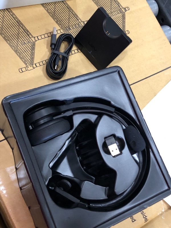 Photo 2 of LEVN Bluetooth 5.0 Headset, Wireless Headset with Microphone (AI Noise Cancelling), 35Hrs Bluetooth Headphones with USB Dongle for PC, Suitable for Remote Work/Call Center/Zoom/Online Class/Trucker
