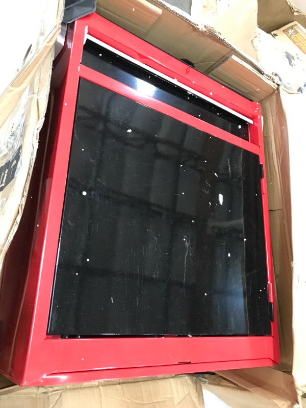 Photo 2 of **HEAVY DAMAGE* MISSING PARTS* BIG RED ATBT1204R-RB Torin Rolling Garage Workshop Tool Organizer: Detachable 4 Drawer Tool Chest with Large Storage Cabinet and Adjustable Shelf, Red/Black 