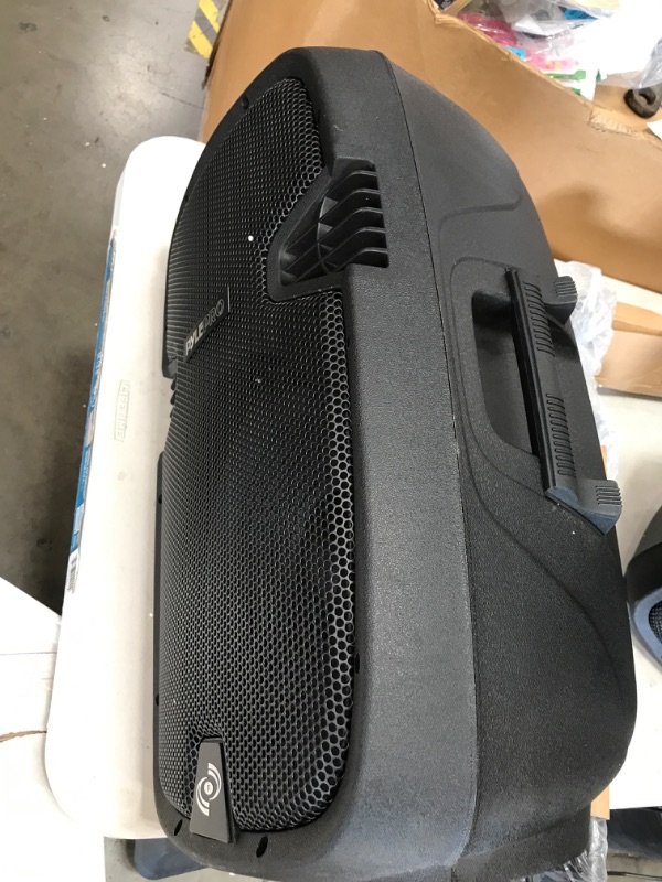 Photo 4 of **ONE SPEAKER DOESNT PLAY* MINOR DAMAGE** Wireless Portable PA Speaker System - 1800W High Powered Bluetooth Compatible Active + Passive Pair Outdoor Sound Speakers w/ USB SD MP3 AUX - 35mm Mount, 2 Stand, Microphone, Remote - Pyle PPHP1249KT
