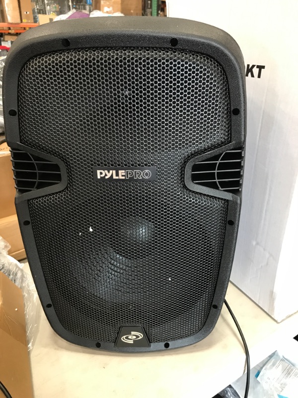 Photo 5 of **ONE SPEAKER DOESNT PLAY* MINOR DAMAGE** Wireless Portable PA Speaker System - 1800W High Powered Bluetooth Compatible Active + Passive Pair Outdoor Sound Speakers w/ USB SD MP3 AUX - 35mm Mount, 2 Stand, Microphone, Remote - Pyle PPHP1249KT
