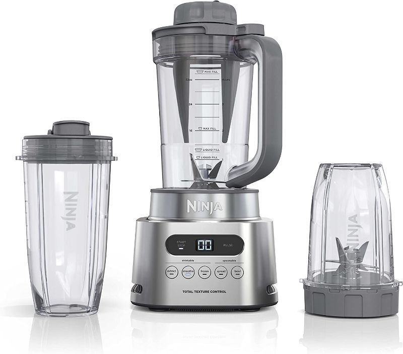 Photo 1 of Ninja SS151 TWISTi Blender DUO, High-Speed 1600 WP Smoothie Maker & Nutrient Extractor* 5 Functions Smoothie, Spreads & More, smartTORQUE, 34-oz. Pitcher & (2) To-Go Cups, Gray
