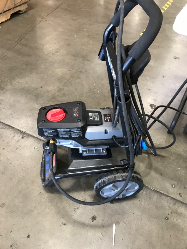 Photo 2 of **UNIT MAKES GRIDING NOISE WHEN ON** AR Blue Clean Maxx3000, Induction Motor 3000 PSI Electric Pressure Washer, 1.3 GPM with Cart, Power car wash, Driveway, Fence, Deck, ATV, Boat, Wash Wash