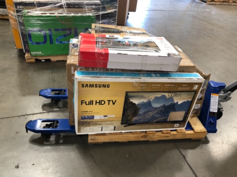 Photo 1 of 10 items
pallet of broken TV's  accessories not included