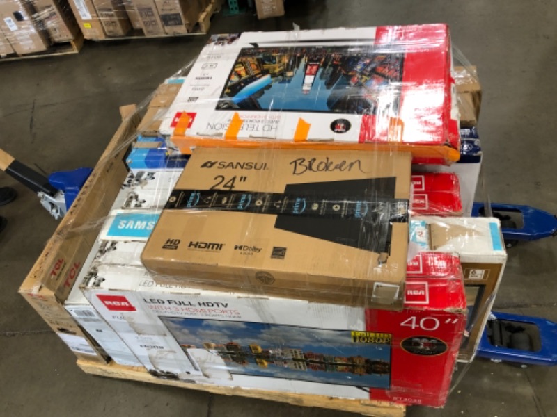 Photo 3 of 10 items
pallet of broken TV's  accessories not included