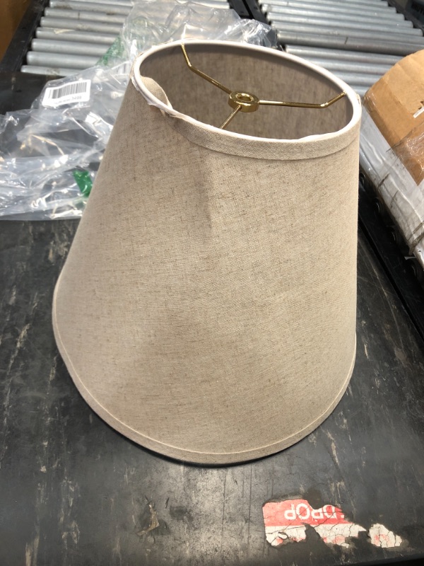Photo 1 of **MINOR DAMAGE** LAMP SHADE TAN COLORED SMALL 15IN W 1FT H