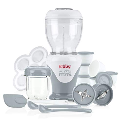 Photo 1 of **UNIT JAMMED** Nuby Mighty Blender with Cook Book Baby Food Maker Set Cool Gray 22 Piece
