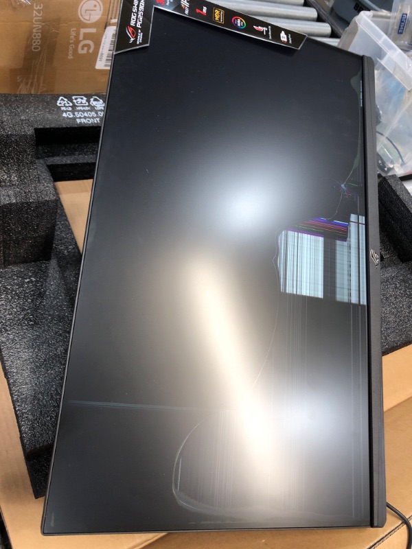 Photo 4 of **DISPLAY SHOWS LINES NEEDS REPAIR** ASUS ROG Swift 360Hz PG259QNR 24.5” HDR Gaming Monitor, 1080P Full HD, Fast IPS, 1ms, G-SYNC, ULMB, NVIDIA Reflex Latency Analyzer, HDMI DisplayPort USB, Desk Mount Kit, VESA Wall Mountable, HDR10
