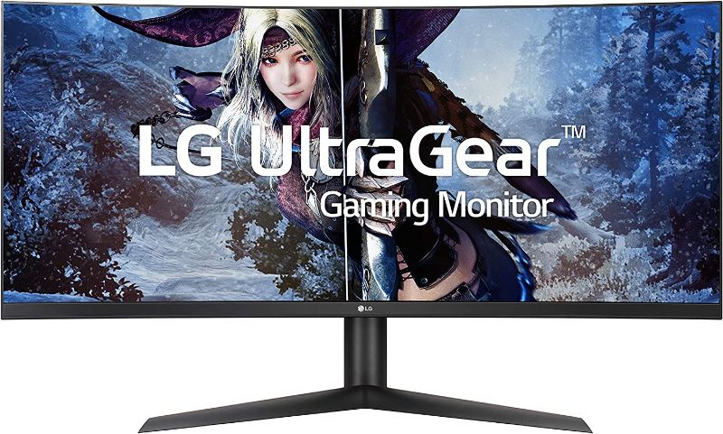 Photo 1 of **DISPLAY SHOWS LINES NEEDS REPAIR** LG 38GL950G-B 38 Inch UltraGear Nano IPS 1ms Curved Gaming Monitor with 144HZ Refresh Rate and NVIDIA G-SYNC, Black

