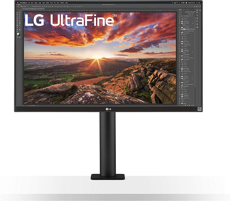 Photo 1 of **MINOR DAMAGE** LG 27UN880-B Ultrafine Monitor 27” UHD (3840 x 2160) IPS Display, sRGB 99% Color Gamut, VESA DisplayHDR 400, USB Type-C, Ergo Stand - Black
