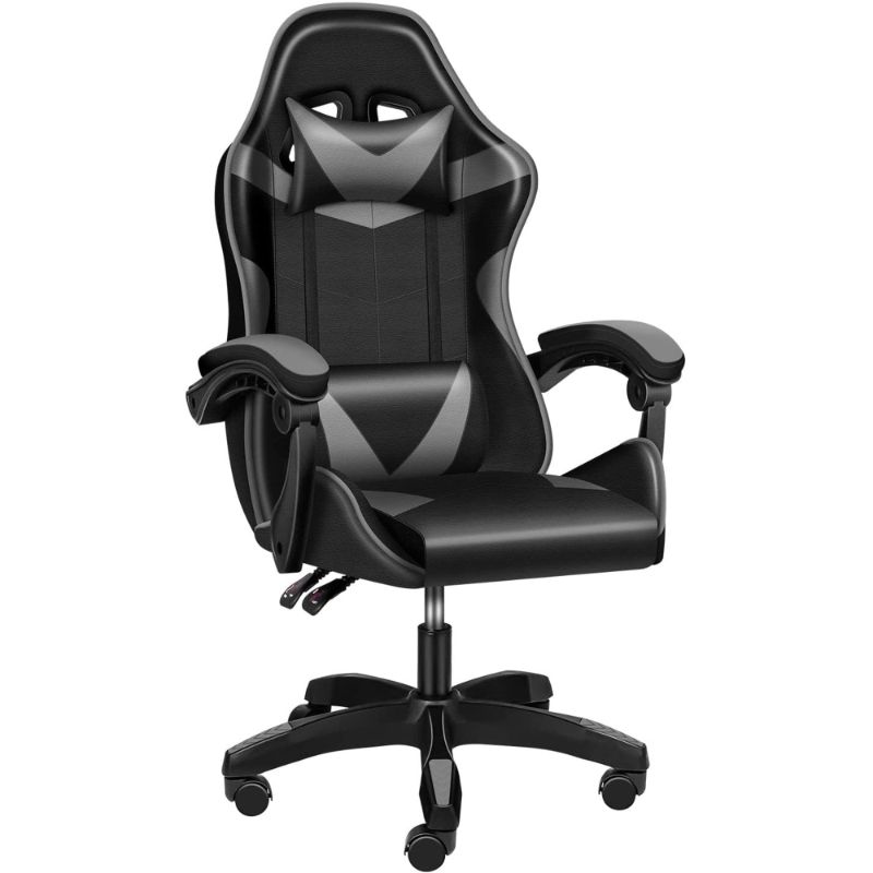 Photo 1 of YSSOA Backrest & Seat Swivel Recliner Racing Office Computer Ergonomic Game Chair, Grey/Black
