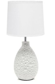 Photo 1 of **UNIT CHIPPED ON TOP** Textured Stucco Ceramic Oval Table Lamp - Simple Designs

