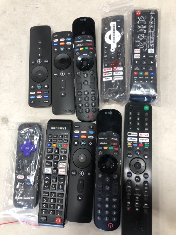 Photo 1 of BUNDLE OF 10 VARIOUS TV REMOTES.