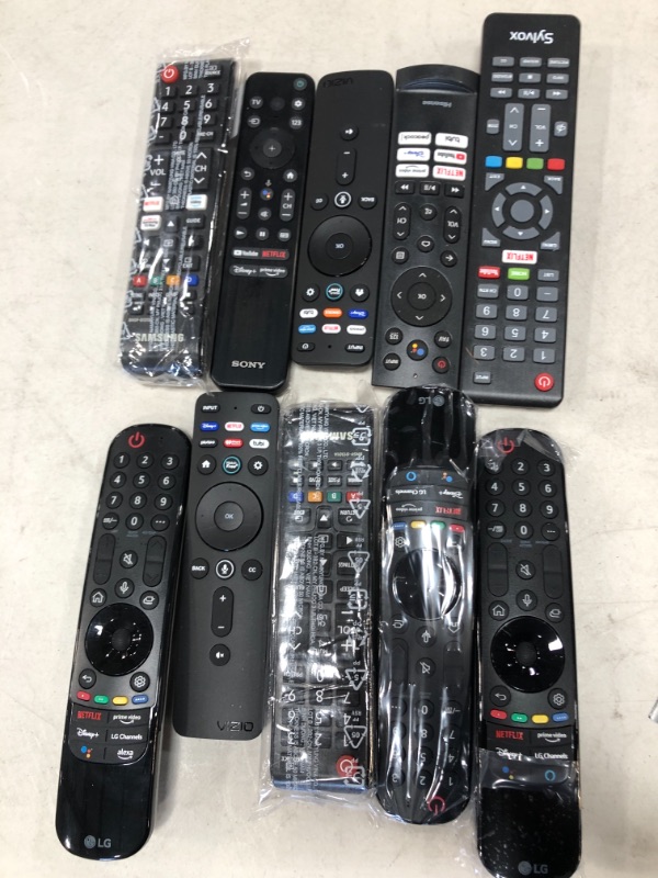 Photo 1 of BUNDLE OF 10 VARIOUS TV REMOTES.