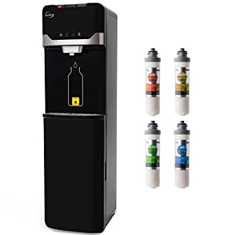 Photo 1 of iSpring DS4B Bottleless Water Cooler Dispenser, Self Cleaning, Hot, Cold, and Room Temperature Settings, Free-Standing Water Cooler Dispenser with Filtration, Child Safety Lock, Black
