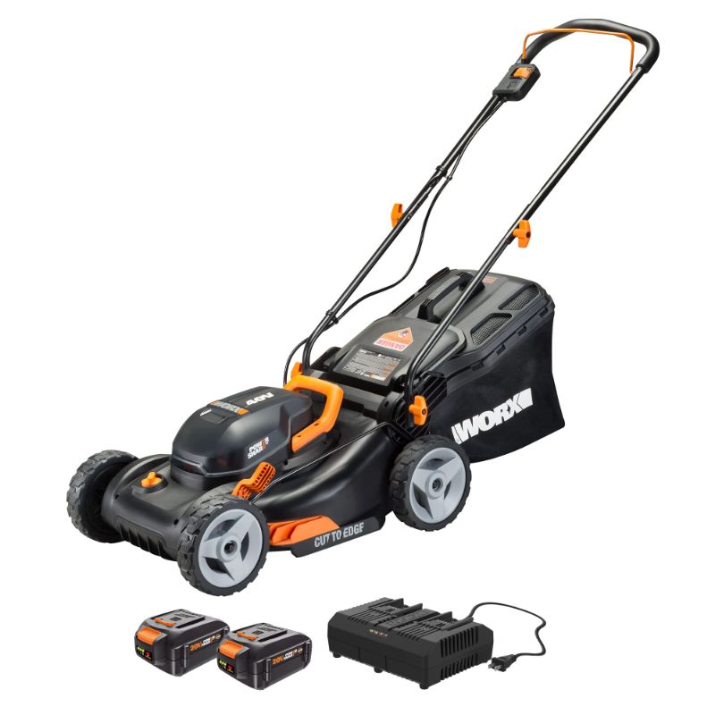 Photo 1 of (MISSING BATTERY/CHARGER) Worx WG743 40V Power Share 4.0Ah 17" Cordless Lawn Mower 