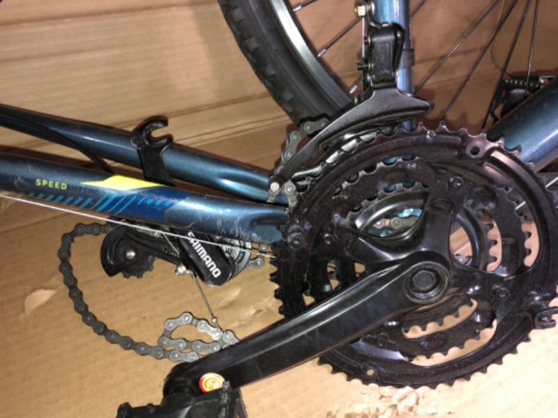 Photo 3 of (DAMAGED GEARS; SCRATCHED) Huffy Hardtail Mountain Bike, Stone Mountain 26 inch, 21-Speed, Lightweight, Dark Blue
