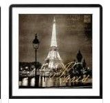 Photo 1 of (CRACKED PLEXI GLASS; SCRATCHED; DAMAGED CORNER) 34" x 34" framed art paris at night by kate carrigan