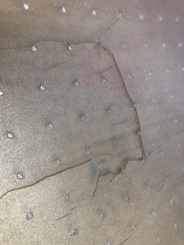 Photo 2 of (PUNCTURED/CRACKED) Floortex Polycarbonate Chair Mat 47" x 35" for Low/Medium Pile Carpets