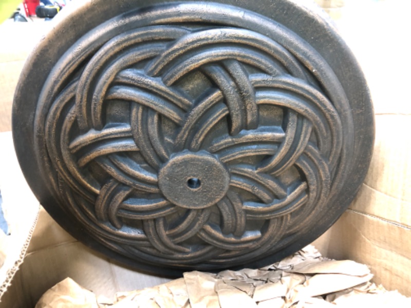 Photo 2 of 18-Inch Cast Stone Umbrella Base, Made from Rust Free Composite Materials, Bronze Powder Coated Finish