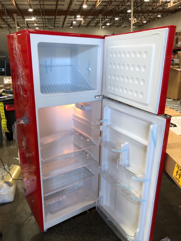 Photo 5 of ***PARTS ONLY*** RCA RFR1055-RED, Retro 2 Door Apartment Size Refrigerator with Freezer, 10, red, cu ft
