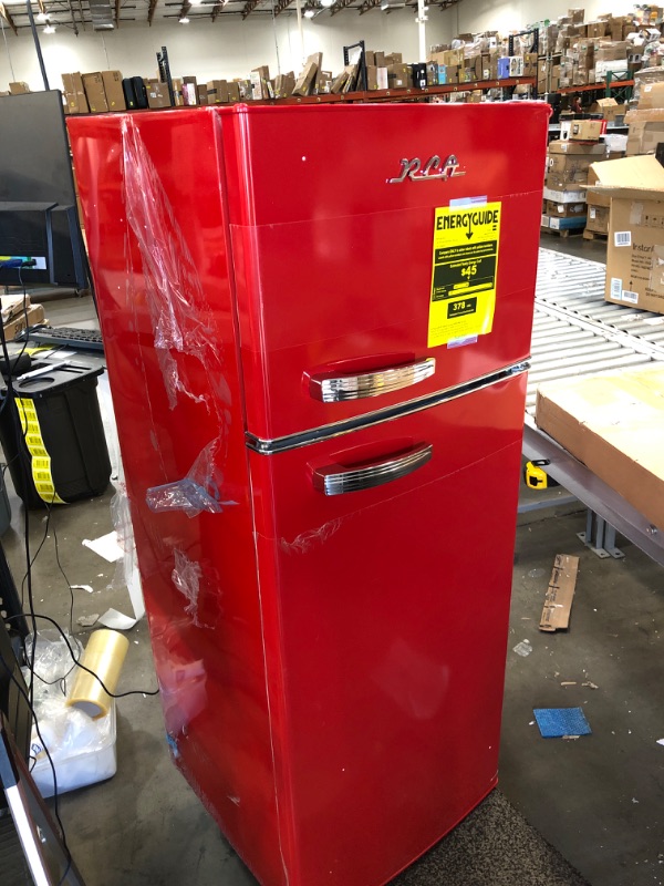 Photo 3 of ***PARTS ONLY*** RCA RFR1055-RED, Retro 2 Door Apartment Size Refrigerator with Freezer, 10, red, cu ft
