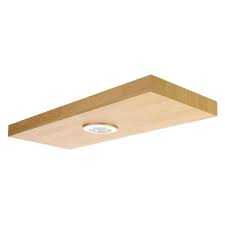 Photo 1 of 36 in. Oak Kiera Grace Stockholm Aberg Floating Shelf with LED Light
