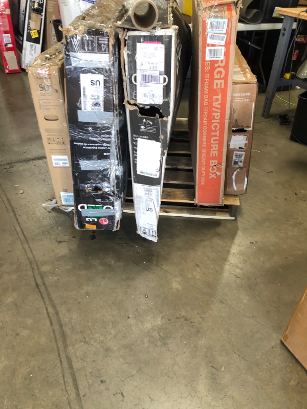 Photo 1 of PALLET OF 5 DAMAGED TVS NO REFUNDS OR RETURNS 