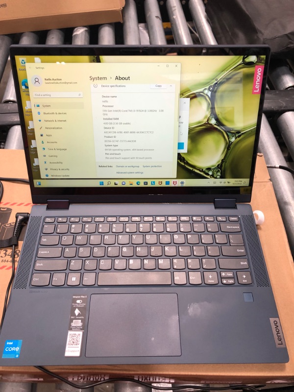 Photo 2 of LENOVO 82HS00RBUS IdeaPad Flex 5 14ITL05 14? FHD Touchscreen i3-1115G4 3GHz Intel UHD Graphics 4GB RAM 128GB SSD Win 11 Home in S mode Abyss Blue
