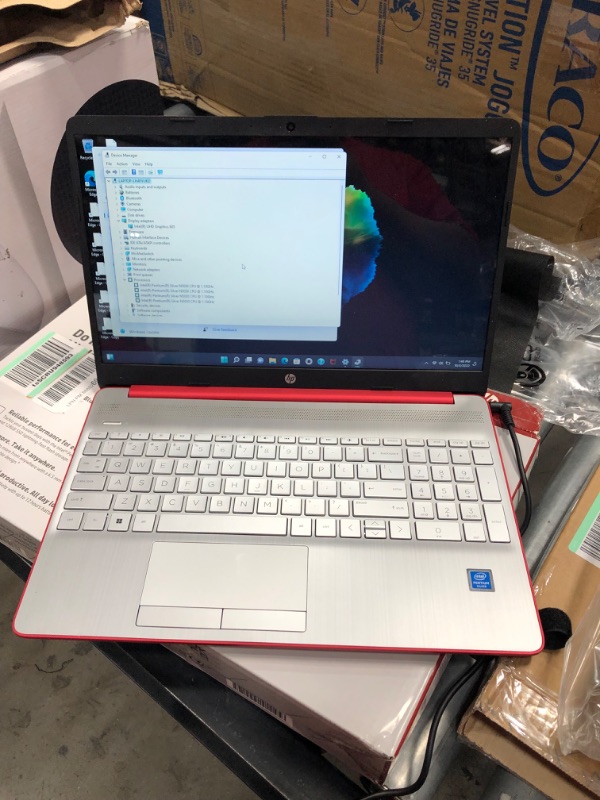 Photo 3 of HP 15.6" Laptop, Intel Pentium Silver N5000, 4GB RAM, 128GB SSD, Windows 10 Home with Office , Scarlet Red, 15-dw0083wm
