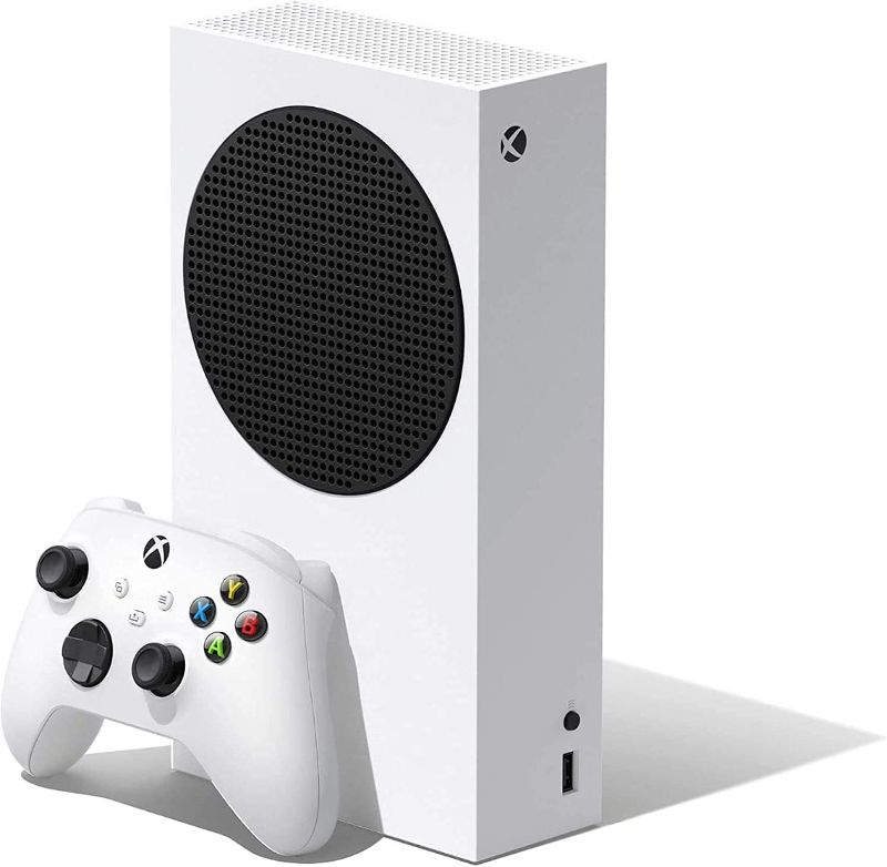 Photo 1 of 2021 Microsoft Xbox Series S 512GB Game All-Digital Console, One Xbox Wireless Controller, 1440p Gaming Resolution, 4K Streaming, 3D Sound, WiFi, White- 4K HDMI Cable (Renewed)
